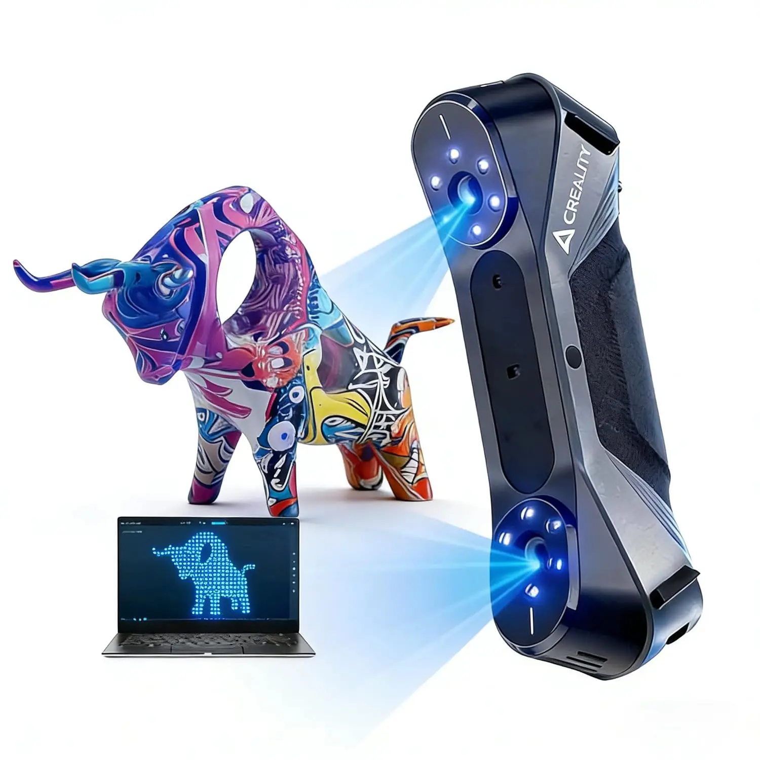 Creality Raptor 3D Scanner for 3D Printing, Handheld 3D Scanner 7 Blue Laser Lines Scan, 0.02mm Precision Up to 60fps Speed
Creality Raptor 3D Scanner for 3D Printing, Handheld 3D Scanner 7 Blue Laser Lines Scan, 0.02mm Precision Up to 60fps Speed