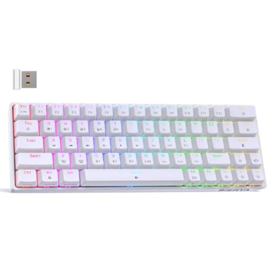 DK63 60% Wireless Mechanical Gaming Keyboard Bluetooth/2.4G/Wired Keyboard RGB Backlit Compact 63 Keys Mini Office Keyboard wit
DK63 60% Wireless Mechanical Gaming Keyboard Bluetooth/2.4G/Wired Keyboard RGB Backlit Compact 63 Keys Mini Office Keyboard wit