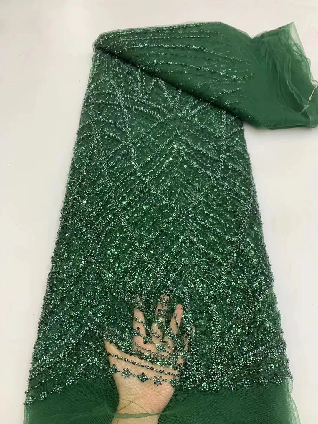 green Luxury African Sequins Beaded Lace Fabric 2023 High Quality Lace 5 Yards French Lace Fabric Nigerian Lace Fabrics Party
green Luxury African Sequins Beaded Lace Fabric 2023 High Quality Lace 5 Yards French Lace Fabric Nigerian Lace Fabrics Party