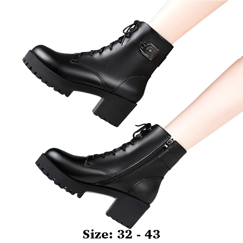 high quality short ankle length genuine leather boots for women 6cm mid heel platform 2025 autumn winter elegant fashion shoe
high quality short ankle length genuine leather boots for women 6cm mid heel platform 2025 autumn winter elegant fashion shoe