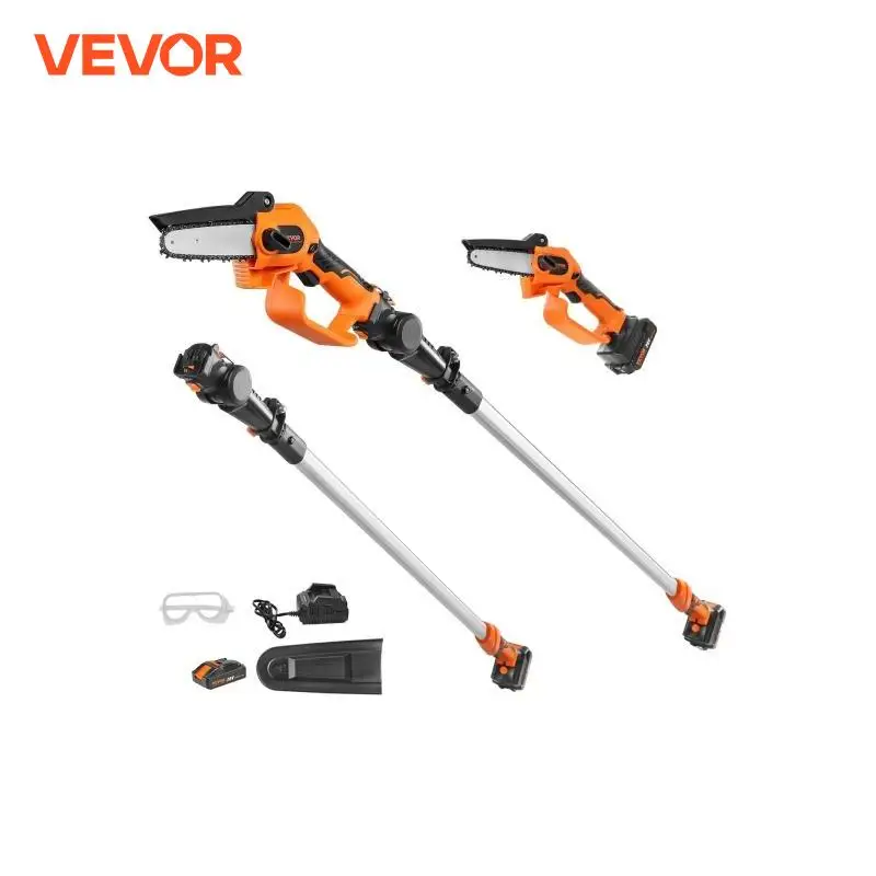 VEVOR 2-in-1 Cordless Pole Saw Mini 20V Pole Chainsaw 5" Cutting Capacity 8 ft Reach Pole Saw for Branch Cutting Tree Trimming
VEVOR 2-in-1 Cordless Pole Saw Mini 20V Pole Chainsaw 5" Cutting Capacity 8 ft Reach Pole Saw for Branch Cutting Tree Trimming