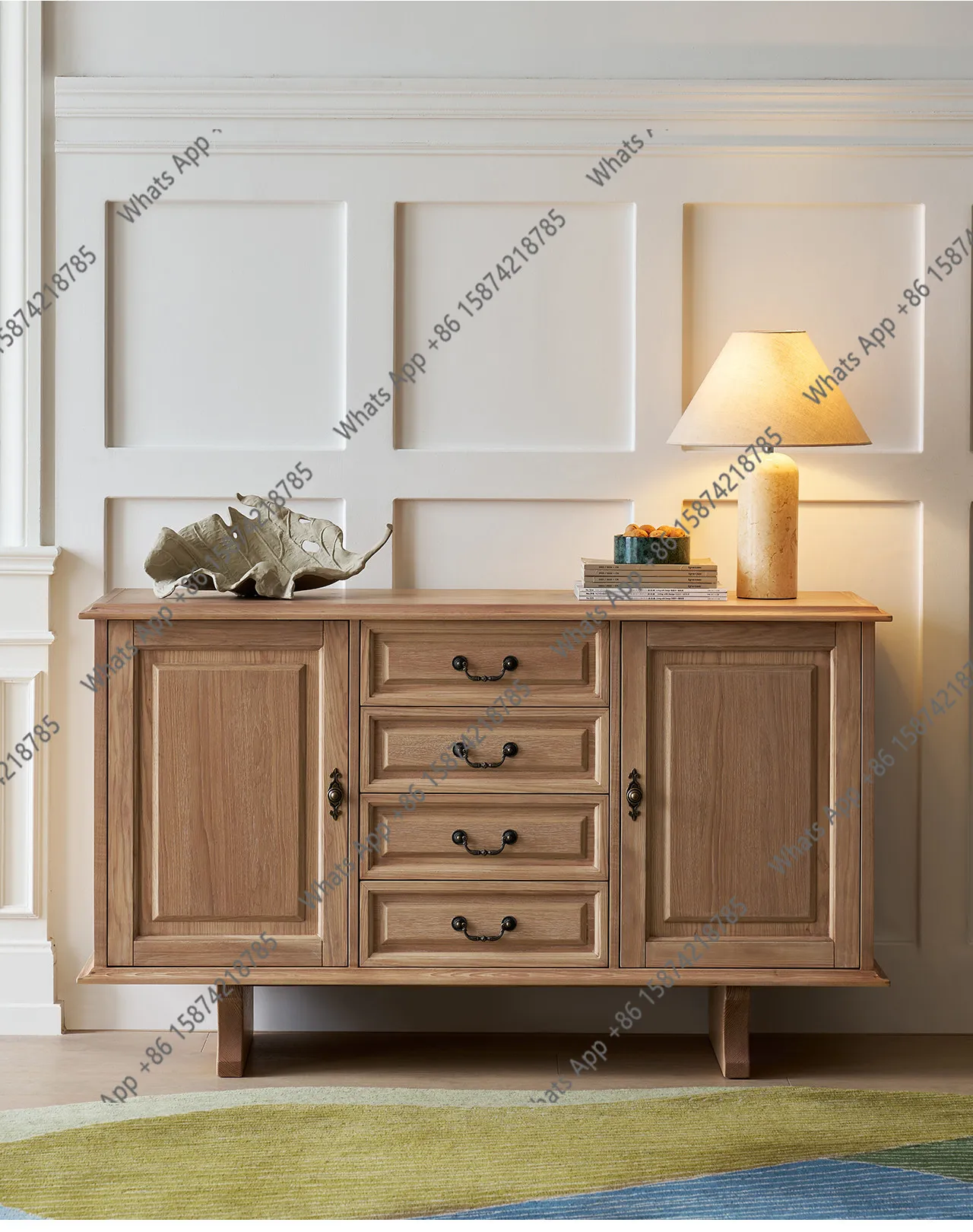 Sideboard retro style living room home small apartment second-hand solid wood storage designer high-end sense
Sideboard retro style living room home small apartment second-hand solid wood storage designer high-end sense