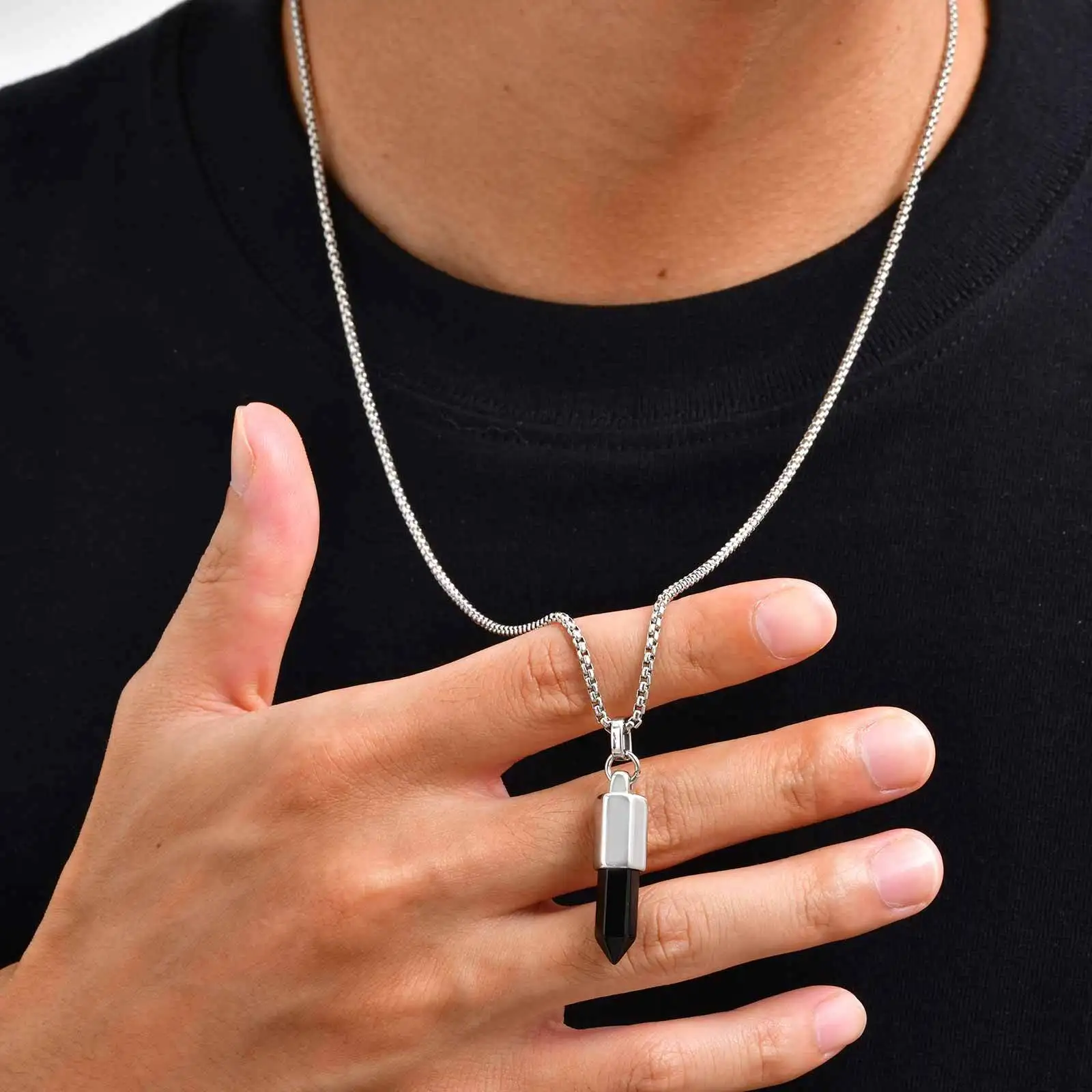 Stylish Men's Natural Stone Bullet Necklaces,Vintage Gemstone Healing Stainless Steel Pendant Necklace,Birthday Father Gift
Stylish Men's Natural Stone Bullet Necklaces,Vintage Gemstone Healing Stainless Steel Pendant Necklace,Birthday Father Gift