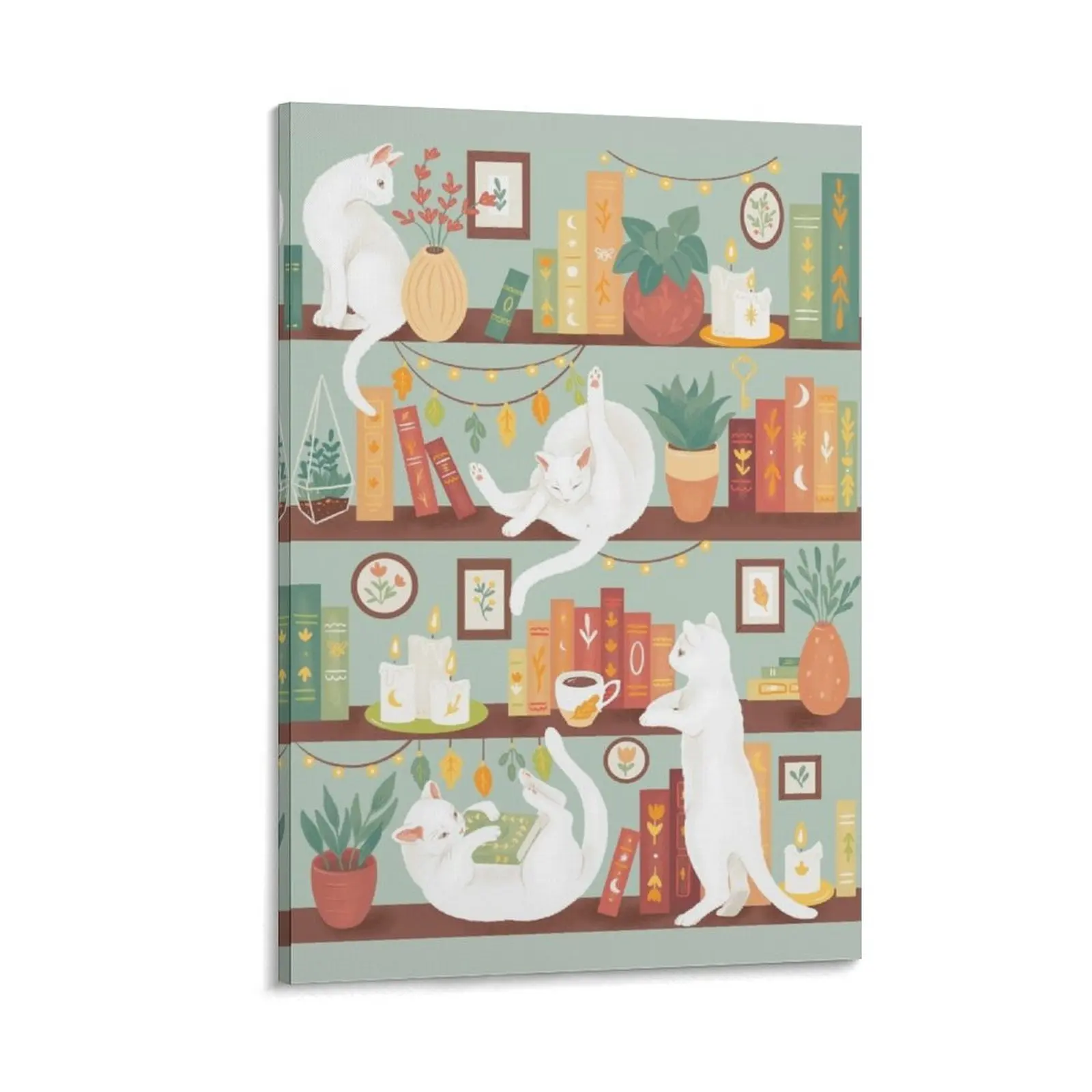Library cats 2020 - light sage morning Canvas Painting room decorations for girls office decoration posters
Library cats 2020 - light sage morning Canvas Painting room decorations for girls office decoration posters
