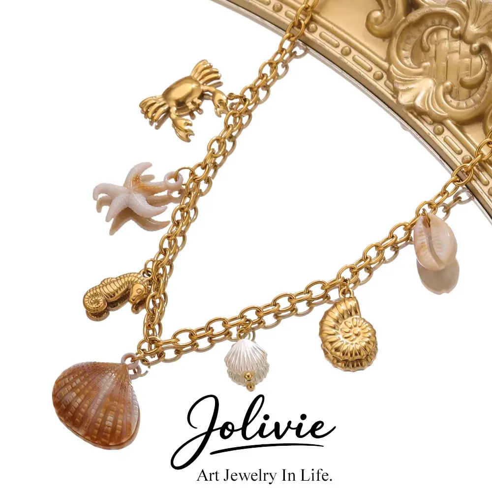 Stainless Steel Shell Conch Pendants Necklace for Women Starfish Beach Vacation Jewelry On The Neck Women's Necklace Choker
Stainless Steel Shell Conch Pendants Necklace for Women Starfish Beach Vacation Jewelry On The Neck Women's Necklace Choker