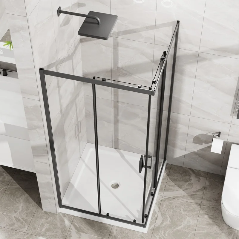 36" x 36" x 72" Double Sliding Shower Enclosure with White Base, 1/5" Clear Tempered Glass, Matte Black Frame
36" x 36" x 72" Double Sliding Shower Enclosure with White Base, 1/5" Clear Tempered Glass, Matte Black Frame