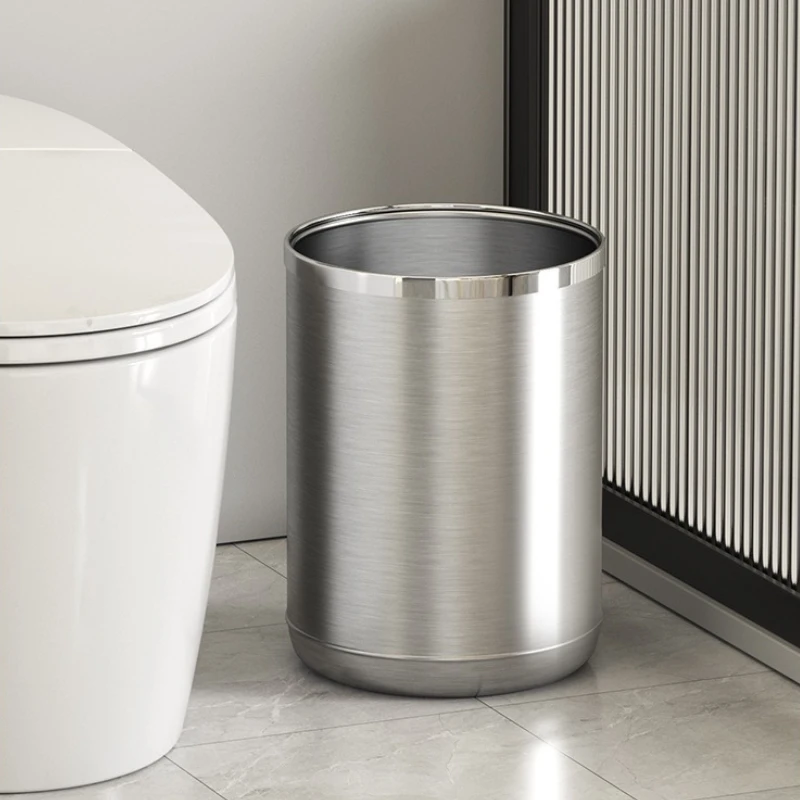 Metal Trash Can Large Capacity Trash Bin Round Kitchen Minimalist Garbage Bins Living Room Bathroom Cleaning Tool Accessories
Metal Trash Can Large Capacity Trash Bin Round Kitchen Minimalist Garbage Bins Living Room Bathroom Cleaning Tool Accessories