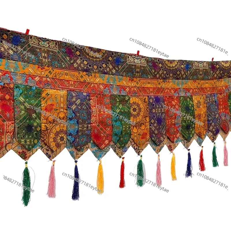 Tibetan Five-Color Prayer Flag Curtain, 5m Buddhist Altar Wall Hanging with Eight Auspicious Symbols
Tibetan Five-Color Prayer Flag Curtain, 5m Buddhist Altar Wall Hanging with Eight Auspicious Symbols