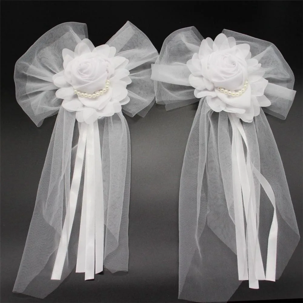 Silk Ribbon Flower Pearl Bud Butterfly Knotted Wedding Decor White Rose Floral Chair Back Flowers Bridal Party Decoration
Silk Ribbon Flower Pearl Bud Butterfly Knotted Wedding Decor White Rose Floral Chair Back Flowers Bridal Party Decoration