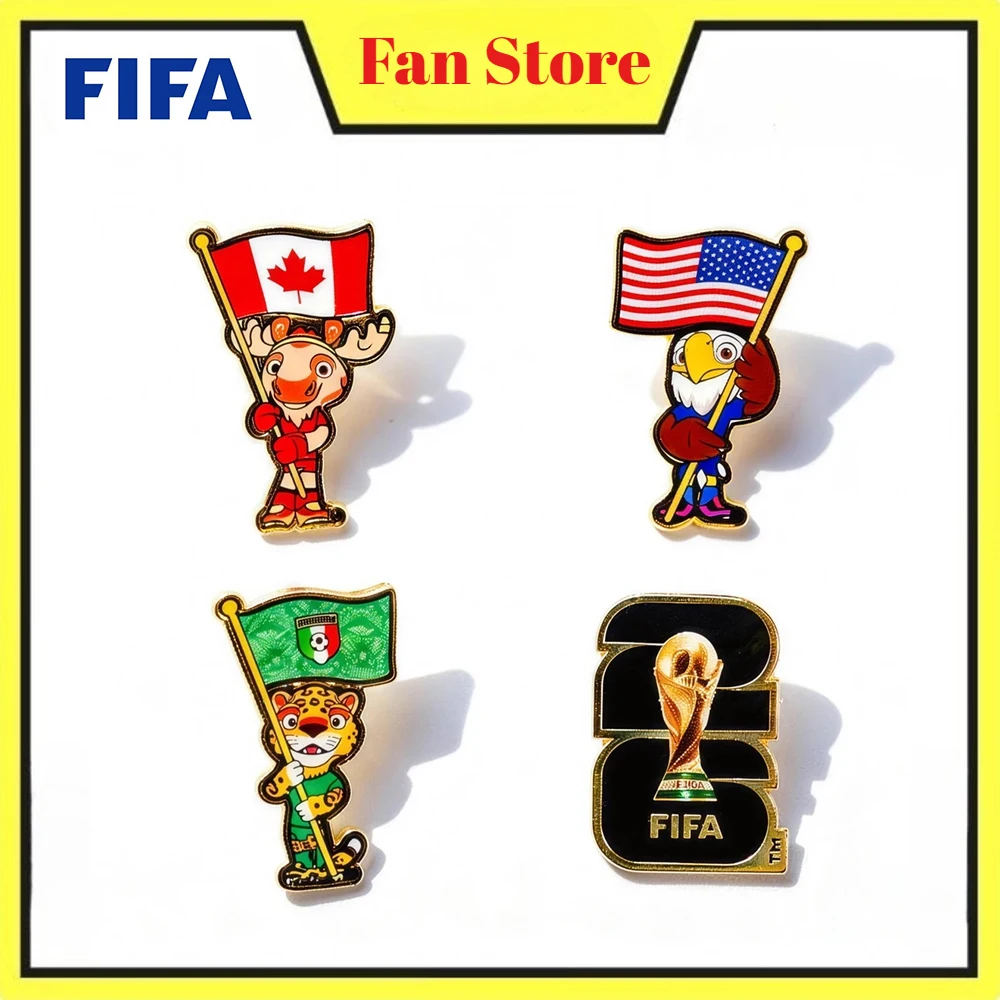 FIFA Official Licensed 2026 World Cup USA Canada Mexico Host Country Mascot Emblem Badge 4Pcs Set Football Souvenir Fan Gift
FIFA Official Licensed 2026 World Cup USA Canada Mexico Host Country Mascot Emblem Badge 4Pcs Set Football Souvenir Fan Gift