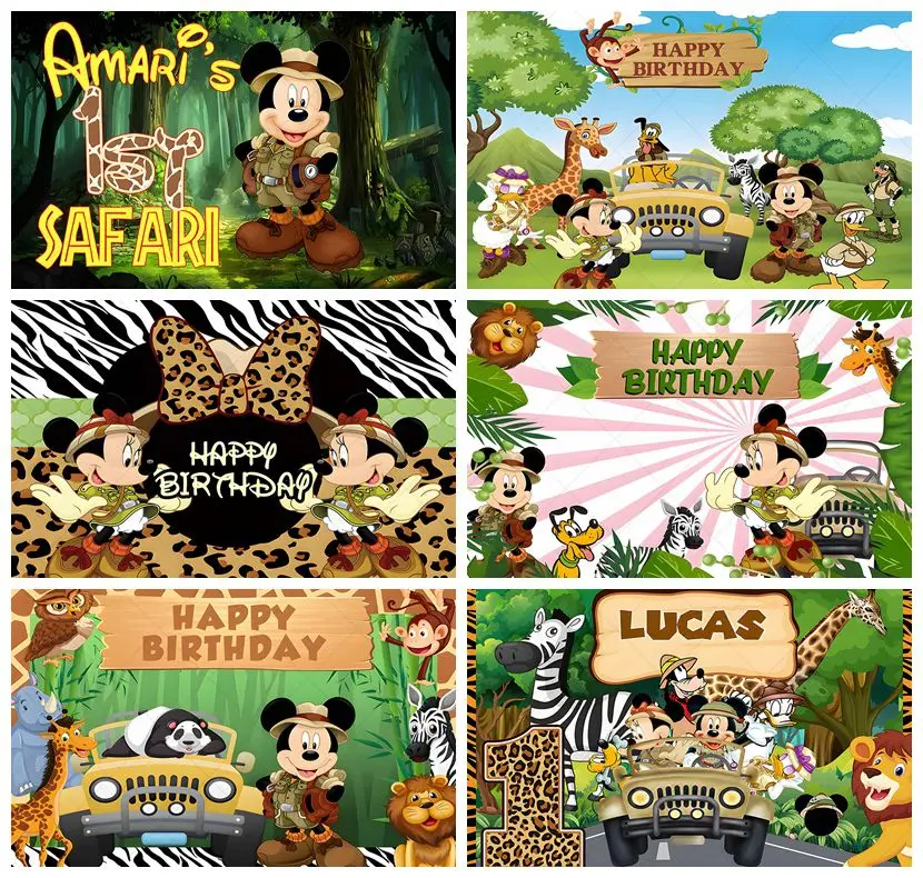 Mickey Mouse Backdrop Happy Birthday Summer Jungle Baby Shower Customize Background Disney Banner for Party Supplies 
Mickey Mouse Backdrop Happy Birthday Summer Jungle Baby Shower Customize Background Disney Banner for Party Supplies