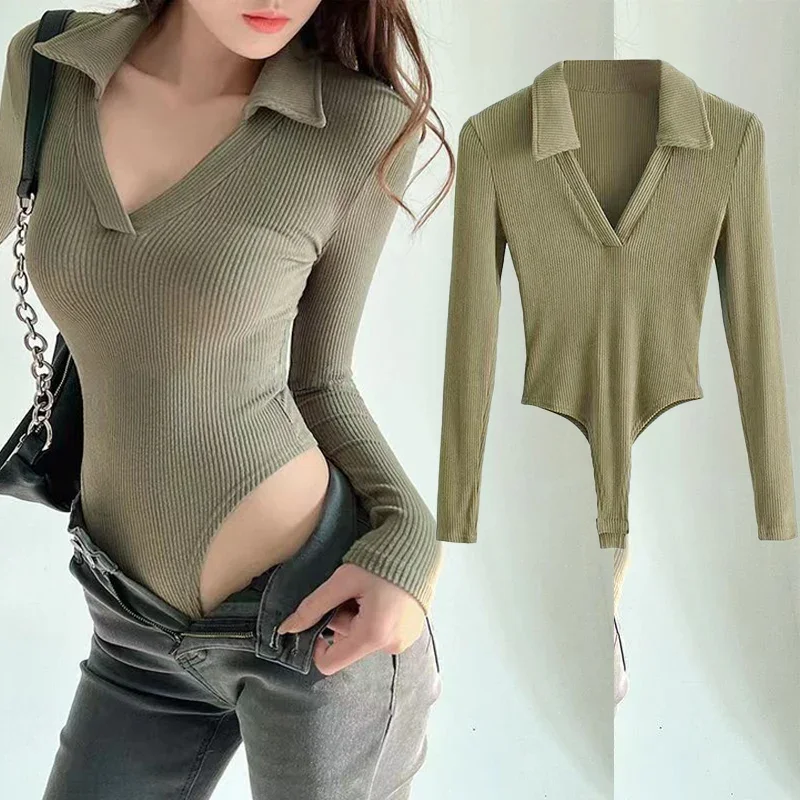 Spring Summer Slim Fit Sexy V-neck Jumpsuit Flip Basic Top Casual Hotsweet Undershirt Women Bodysuit Lingerie Sleepwear Bodycone
Spring Summer Slim Fit Sexy V-neck Jumpsuit Flip Basic Top Casual Hotsweet Undershirt Women Bodysuit Lingerie Sleepwear Bodycone