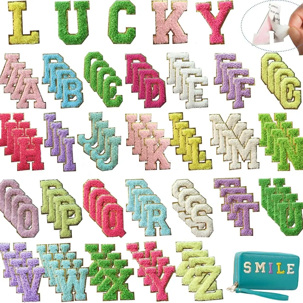 104 pcs Self Adhesive Chenille Letter Patches,Iron on Preppy Varsity Applique Initial Embroidered Letters Patches Sticker for
104 pcs Self Adhesive Chenille Letter Patches,Iron on Preppy Varsity Applique Initial Embroidered Letters Patches Sticker for