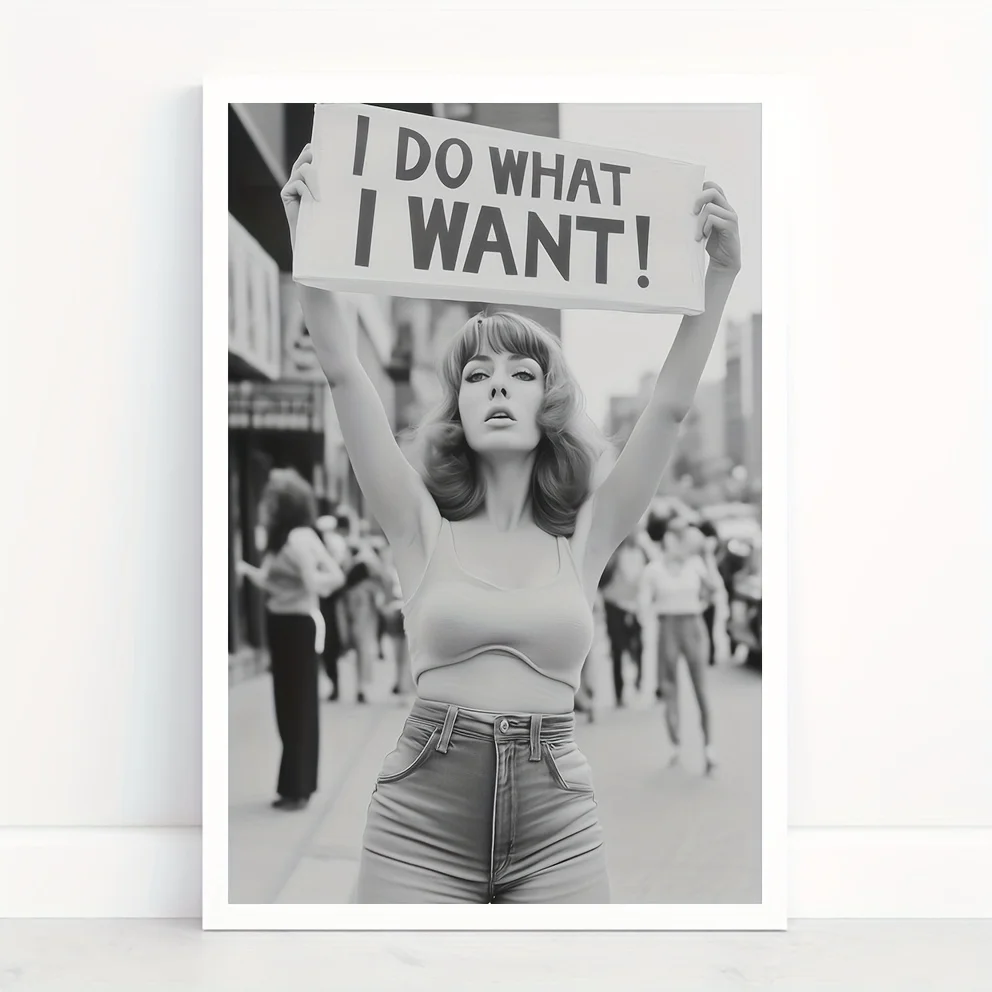 I Do What I Want! Vintage Feminist Protest Wall Art - Black & White Print, Girl Power Art, Retro Wall Art Decor for Living Room
I Do What I Want! Vintage Feminist Protest Wall Art - Black & White Print, Girl Power Art, Retro Wall Art Decor for Living Room