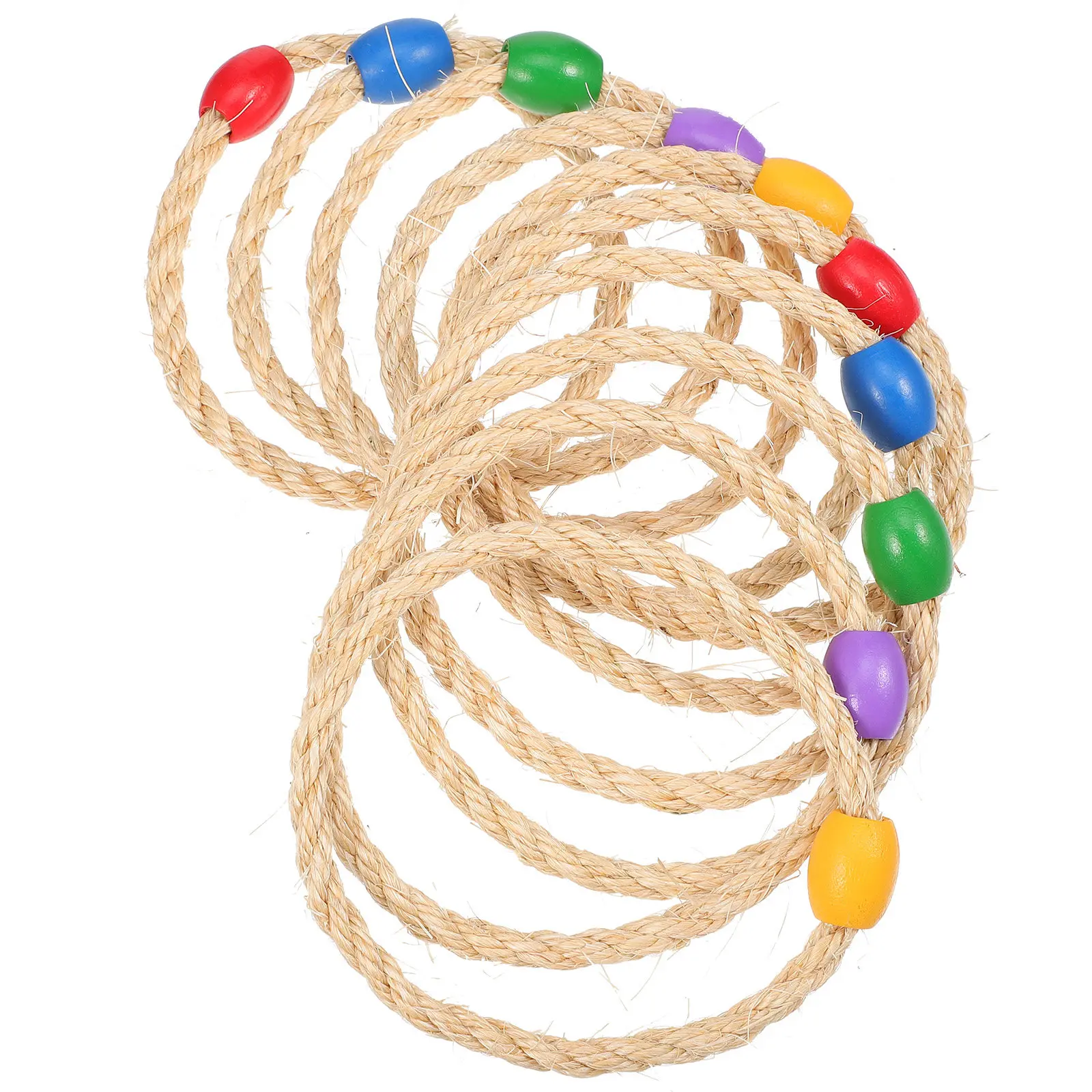 10Pcs Toss Game Rings Sturdy Jute Construction Wide Applicability for Kids Parties Ring Toss Throwing Ring Toys
10Pcs Toss Game Rings Sturdy Jute Construction Wide Applicability for Kids Parties Ring Toss Throwing Ring Toys