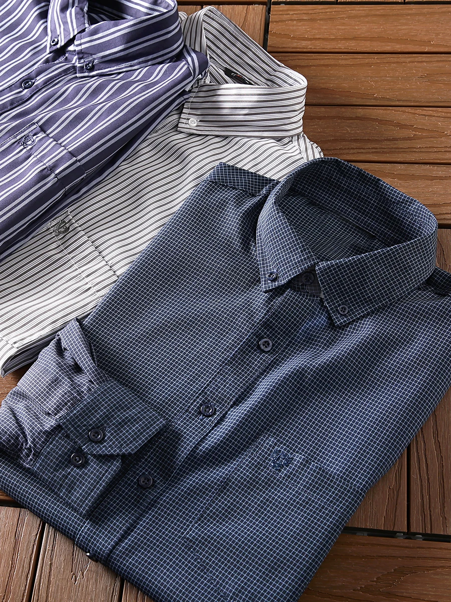 Skin-friendly Casual Men's Long Sve irt Cotton Blend Autumn New Sle Faionable Urban Striped Pattern Button Detail
Skin-friendly Casual Men's Long Sve irt Cotton Blend Autumn New Sle Faionable Urban Striped Pattern Button Detail