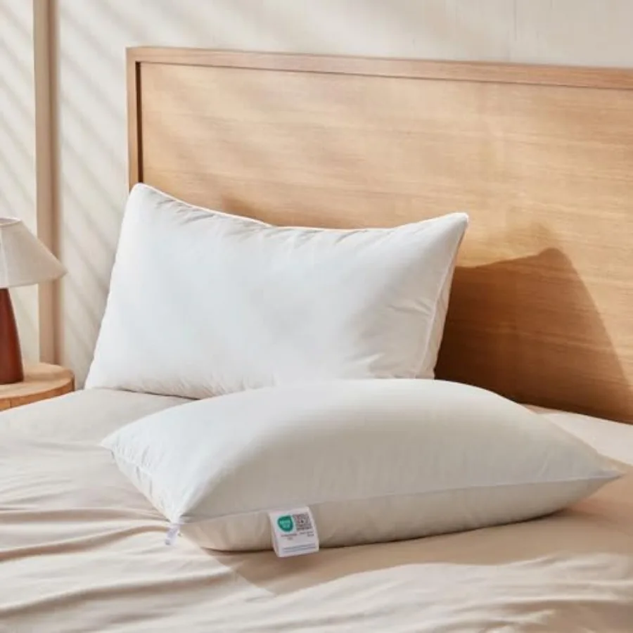 Goose Feather Down Pillows Standard Size Set of Soft Pillows with 00% Organic Cotton Fabric Luxury Hotel Quality Bed Pillow Pac
Goose Feather Down Pillows Standard Size Set of Soft Pillows with 00% Organic Cotton Fabric Luxury Hotel Quality Bed Pillow Pac