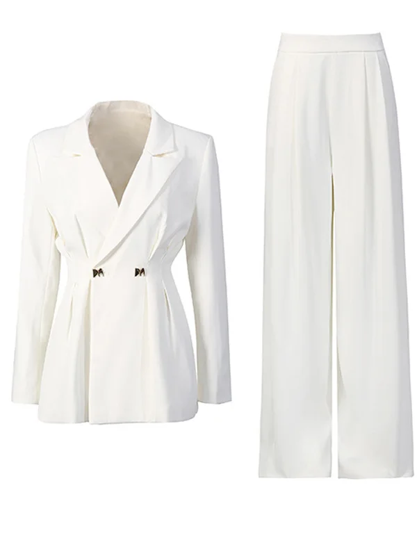 Autumn Winter Women's Fashion Suit Set with Waist-Cinching V-neck Folded High-waist Wide-leg Pants Two-piece Set
Autumn Winter Women's Fashion Suit Set with Waist-Cinching V-neck Folded High-waist Wide-leg Pants Two-piece Set