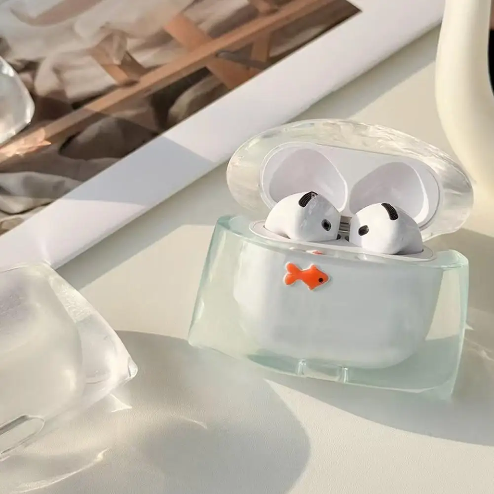 Беспроводной Bluetooth-чехол для наушников Airpods pro1/2, прозрачный жидкий силиконовый чехол с милым рисунком рыбы, модный чехол с защитой от падения для Airpods 4
Беспроводной Bluetooth-чехол для наушников Airpods pro1/2, прозрачный жидкий силиконовый чехол с милым рисунком рыбы, модный чехол с защитой от падения для Airpods 4