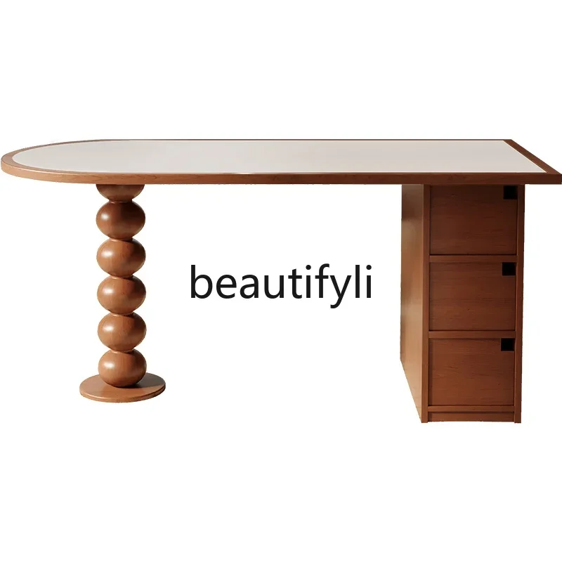 Wall rock slab dining table and chairs retro small apartment household antique semi-oval solid wood dining side cabinet
Wall rock slab dining table and chairs retro small apartment household antique semi-oval solid wood dining side cabinet