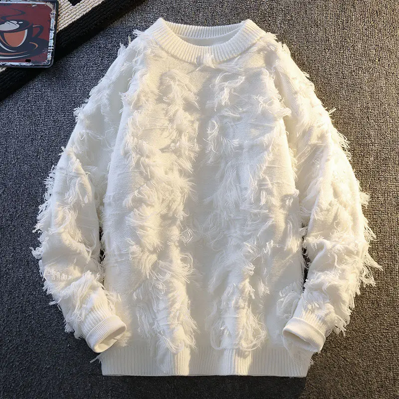Autumn Winter Retro Couple Clothes Knitted Sweater Men Tassel Design O Neck Long Sleeve Pullover Jumpers Lazy Style
Autumn Winter Retro Couple Clothes Knitted Sweater Men Tassel Design O Neck Long Sleeve Pullover Jumpers Lazy Style