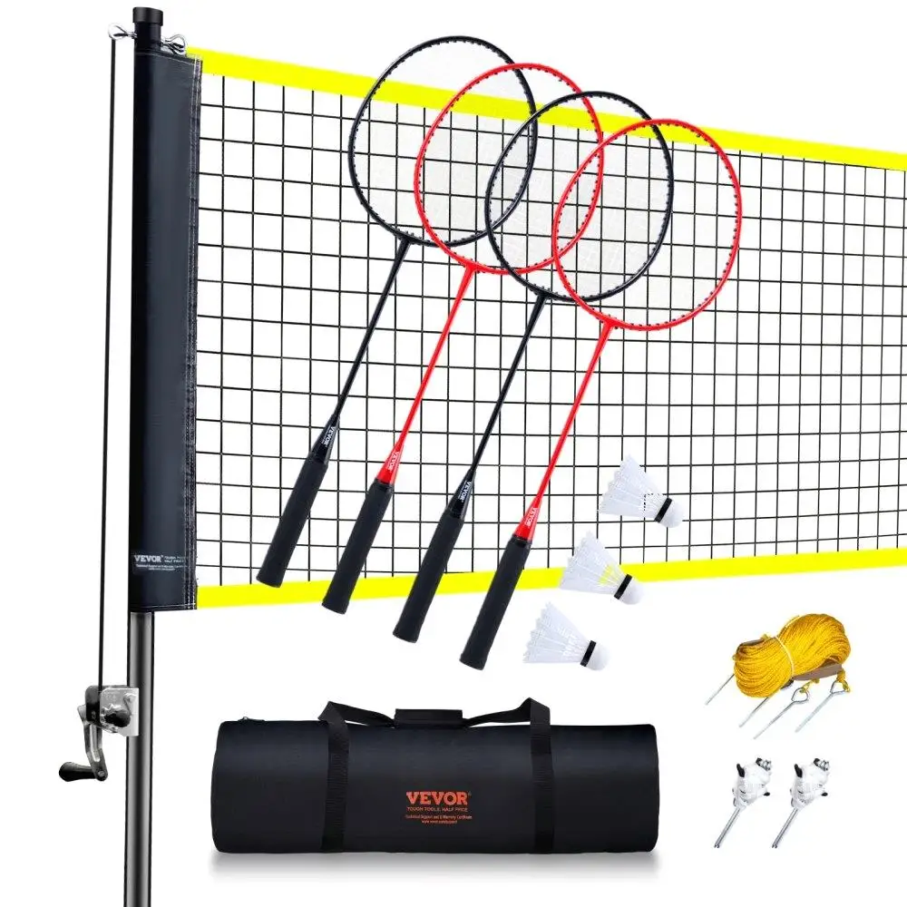 Outdoor Portable Badminton Net Set with Poles Drawstring Storage Bag 4 Badminton Rackets 3 Nylon Shuttlecocks for Adults Kids
Outdoor Portable Badminton Net Set with Poles Drawstring Storage Bag 4 Badminton Rackets 3 Nylon Shuttlecocks for Adults Kids