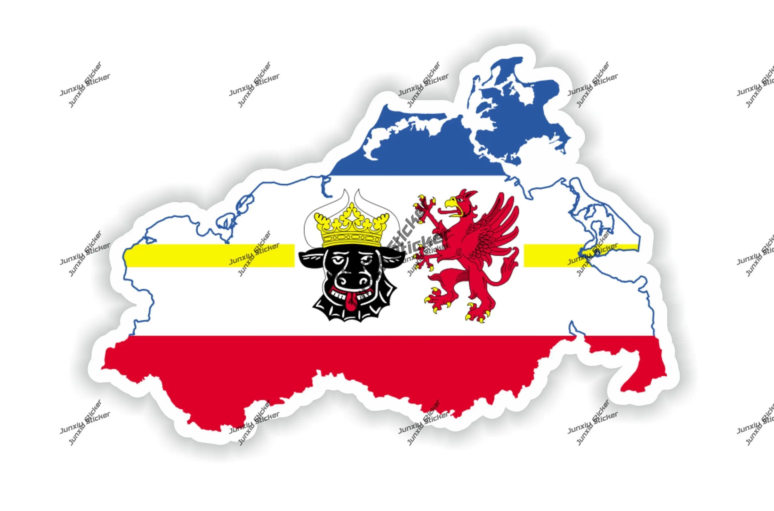 German Sticker Coat of Arms of Mecklenburg–Vorpommern Germany Decal for Car Bumper Windshield Decor Trunk Laptop accessories 
German Sticker Coat of Arms of Mecklenburg–Vorpommern Germany Decal for Car Bumper Windshield Decor Trunk Laptop accessories