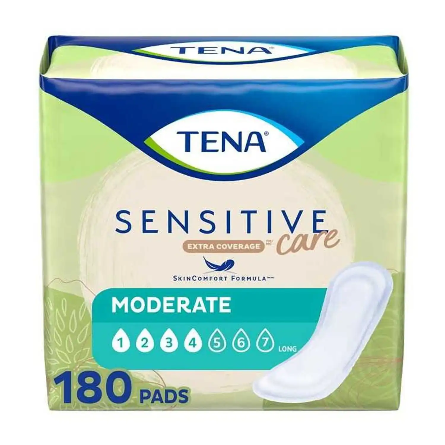 Tena Sensitive Care Extra Coverage Moderate Absorbency Incontinence Pad, Long, 180 Ct
Tena Sensitive Care Extra Coverage Moderate Absorbency Incontinence Pad, Long, 180 Ct