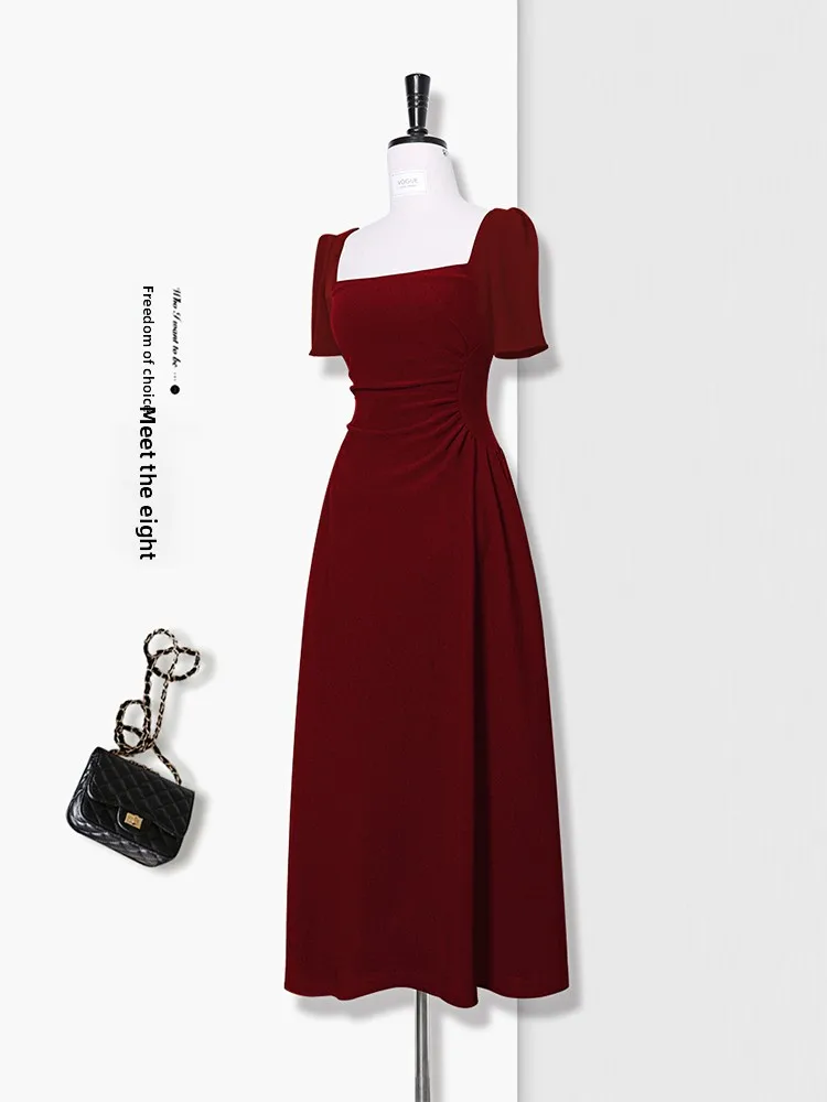 Red Hepburn Style Women's Dress Elegant High-End Wedding Gown Daily Wear Short Sleeve Zipper A-Line Skirt Tea Break Dress
Red Hepburn Style Women's Dress Elegant High-End Wedding Gown Daily Wear Short Sleeve Zipper A-Line Skirt Tea Break Dress