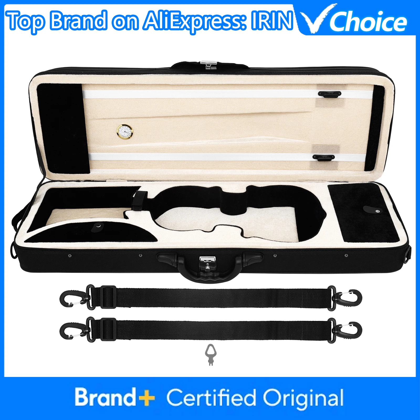 IRIN 4/4 Violin Square Box Violin Case Moisture-Proof Storage Box with Hygrometer Straps Waterproof Violin Backpack String Parts
IRIN 4/4 Violin Square Box Violin Case Moisture-Proof Storage Box with Hygrometer Straps Waterproof Violin Backpack String Parts