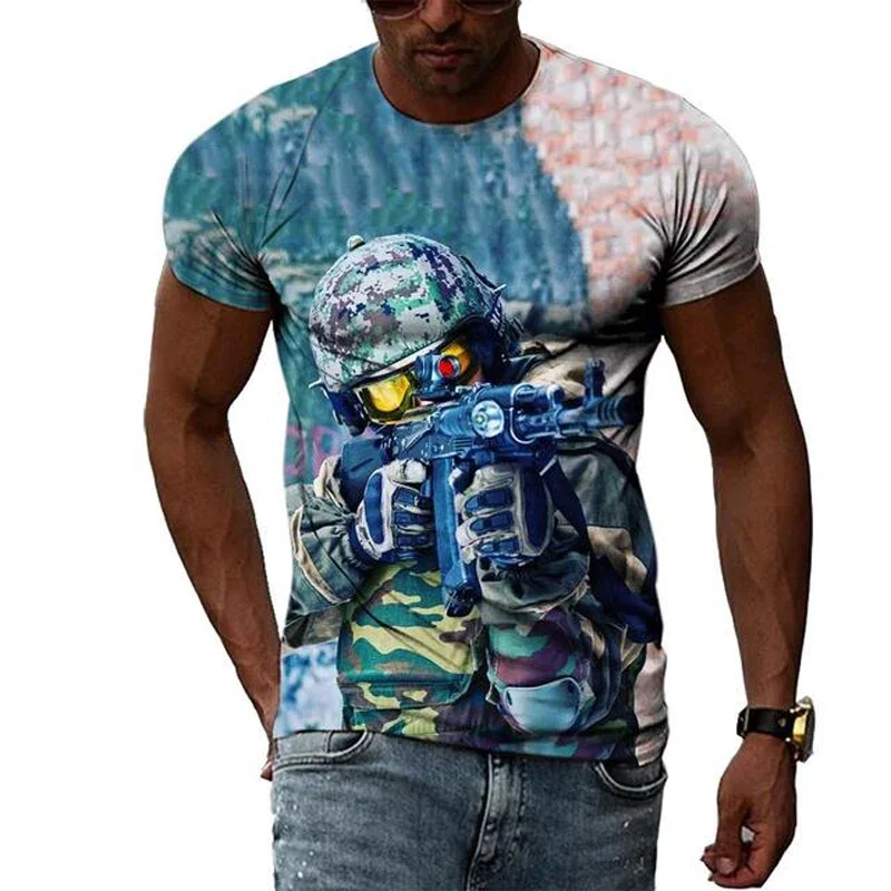 Soldier and Gun Summer Harajuku Design Fashion Men T shirt Hot Summer 3D All Over Printed Tee Tops shirts Unisex T shirt
Soldier and Gun Summer Harajuku Design Fashion Men T shirt Hot Summer 3D All Over Printed Tee Tops shirts Unisex T shirt
