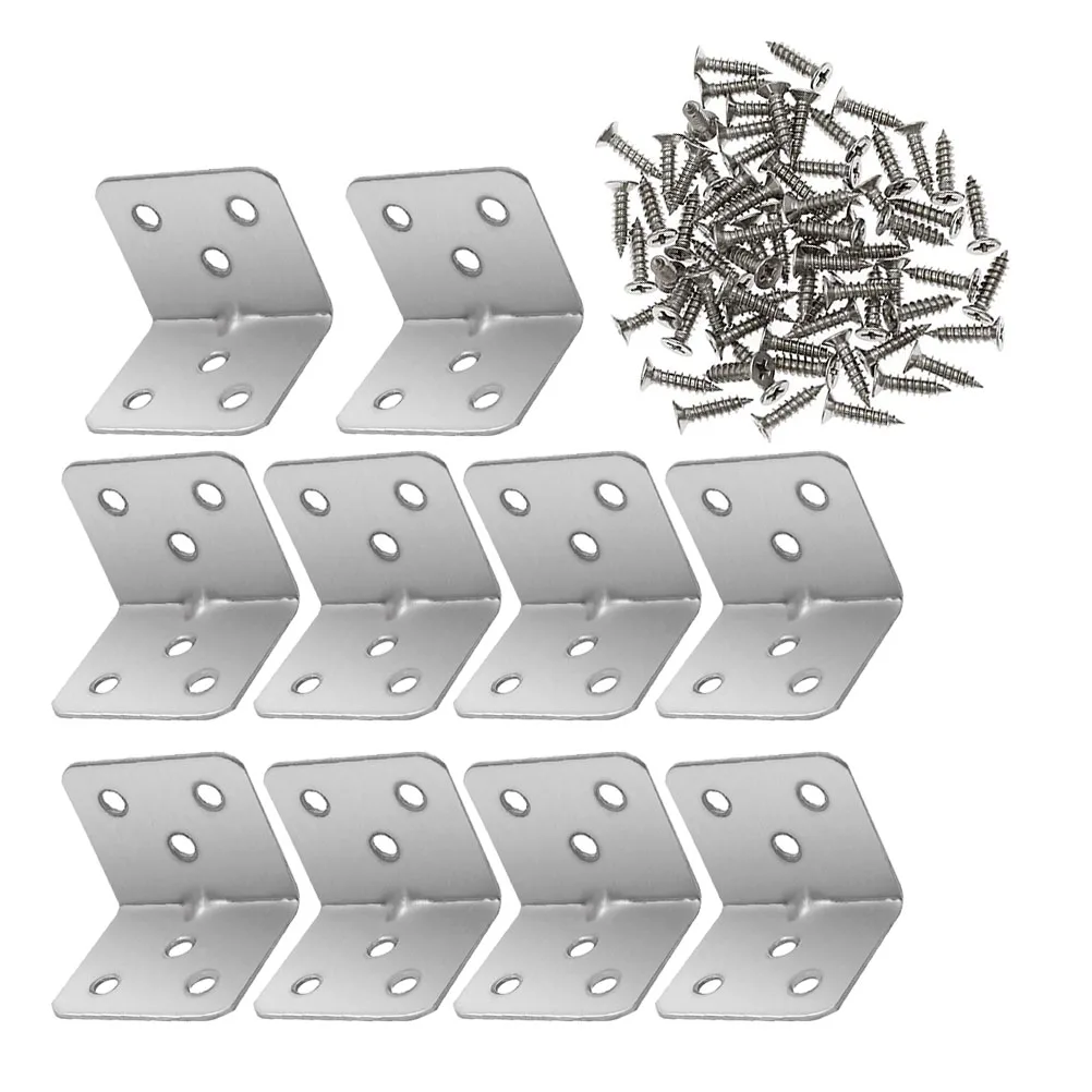 12pcs Stainless Steel Corner Brackets Heavy Duty Shelf Support Angle Braces Reinforcement Furniture Hardware Wardrobe Cabinet
12pcs Stainless Steel Corner Brackets Heavy Duty Shelf Support Angle Braces Reinforcement Furniture Hardware Wardrobe Cabinet