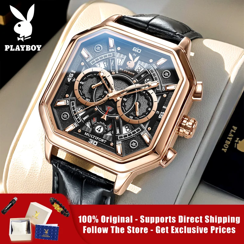 PLAYBOY 3068 Brand original authentic watches for man luxury Gift Box Belt square dial fake hollow quartz men's watch
PLAYBOY 3068 Brand original authentic watches for man luxury Gift Box Belt square dial fake hollow quartz men's watch