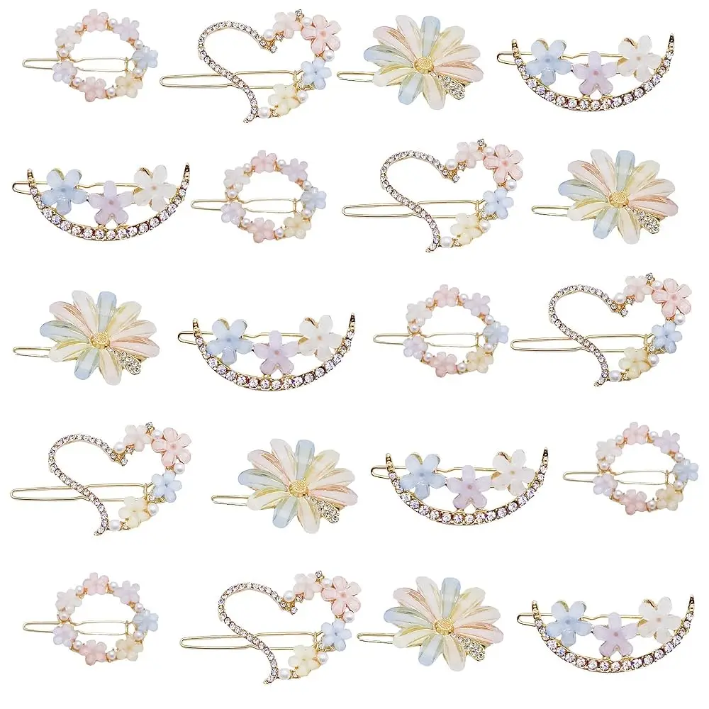 Hair Clip, 20PCS Rhinestone Flower Hair Clip Bobby Pin, Bling Crystal Love Pins Handmade Metal Headwear Hair Clips for Women
Hair Clip, 20PCS Rhinestone Flower Hair Clip Bobby Pin, Bling Crystal Love Pins Handmade Metal Headwear Hair Clips for Women