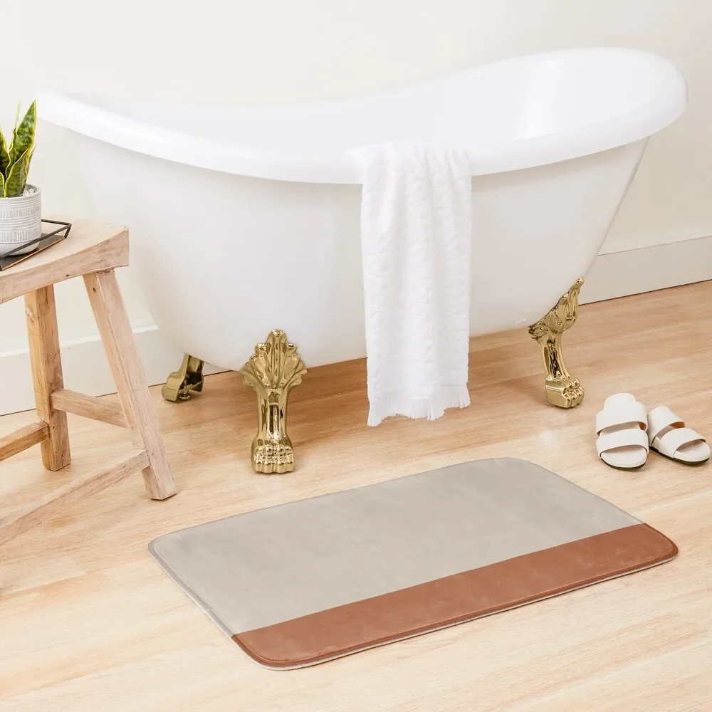 Minimalist Color Block Cuffed Solid in Putty and Clay Rust Terracotta Bath Mat Water Absorbent Entrance Door Mat
Minimalist Color Block Cuffed Solid in Putty and Clay Rust Terracotta Bath Mat Water Absorbent Entrance Door Mat