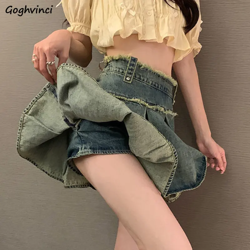 Denim Blue Skirts Women Pleated Mini Loose Hotsweet Vintage Fashion Summer Chic Sexy High Waist Tender Korean Style Casual Girls
Denim Blue Skirts Women Pleated Mini Loose Hotsweet Vintage Fashion Summer Chic Sexy High Waist Tender Korean Style Casual Girls