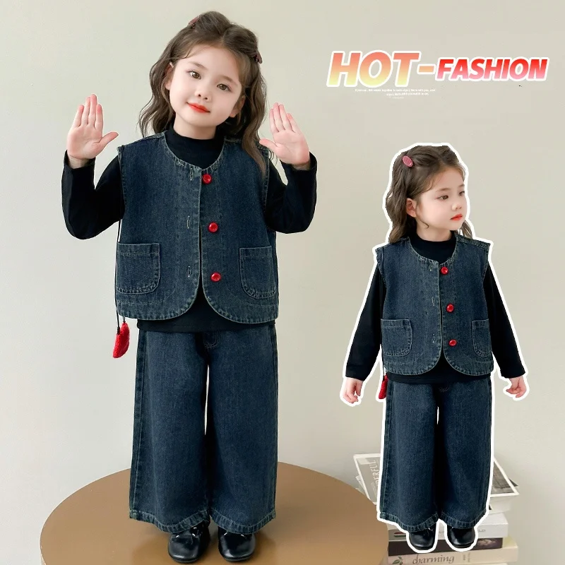 Girls Clothes Set Size 2-9Y Kid Denim Vest Top+Jeans Bottom Suit Child 3Pce Of Clothing Set Toddle Girl Casual Fashion Denim Set
Girls Clothes Set Size 2-9Y Kid Denim Vest Top+Jeans Bottom Suit Child 3Pce Of Clothing Set Toddle Girl Casual Fashion Denim Set