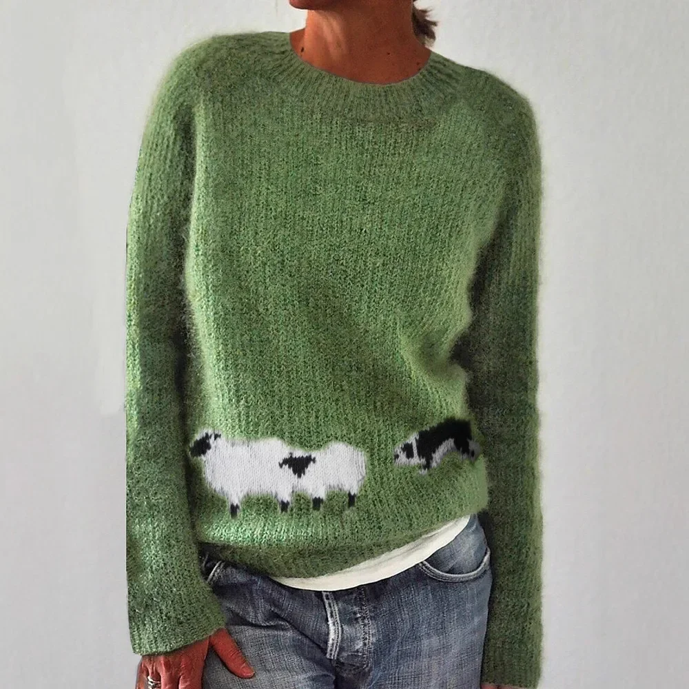 Модное новое поступление из материкового Китая, свободный крой, пуловер с круглым вырезом, вязаный свитер, женский стиль, дизайн с цветными блоками
Модное новое поступление из материкового Китая, свободный крой, пуловер с круглым вырезом, вязаный свитер, женский стиль, дизайн с цветными блоками