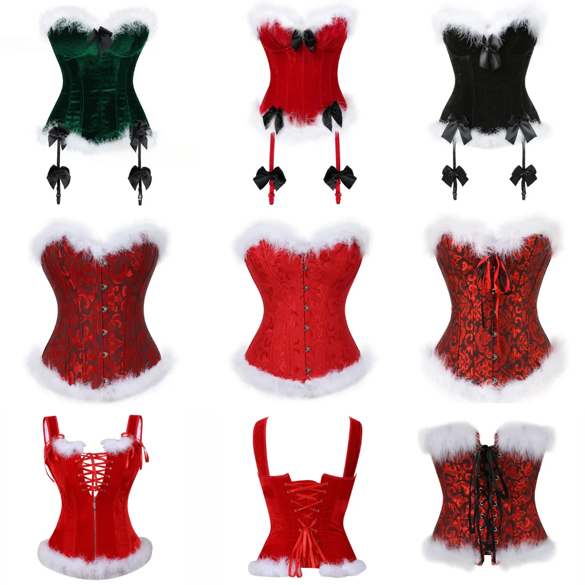 Рождественское нижнее белье, корсет, топы, праздничные наряды для женщин, красный корсет без бретелек, сексуальный корсет с перьями, бюстье, корректирующее белье на шнуровке, топ
Рождественское нижнее белье, корсет, топы, праздничные наряды для женщин, красный корсет без бретелек, сексуальный корсет с перьями, бюстье, корректирующее белье на шнуровке, топ