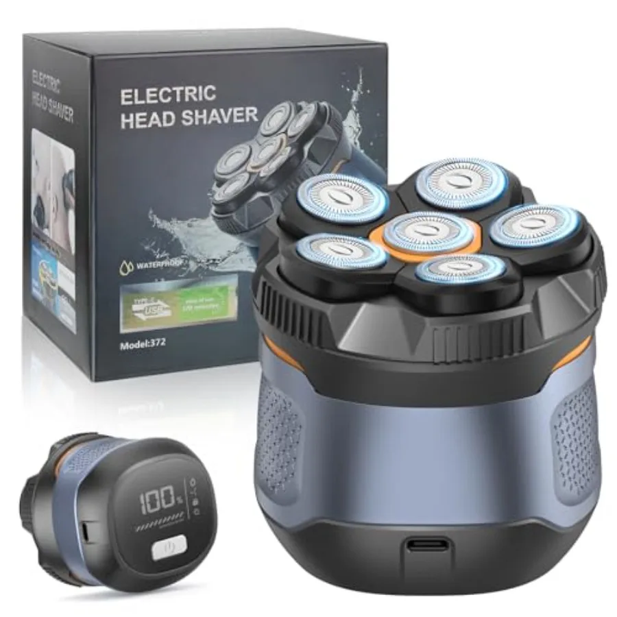 6D Electric Head Shaver for Men, Magnetic Wet and Dry Razor Electric Razor Hair Trimmer, IPX6 Waterproof, LED Display, Recharge
6D Electric Head Shaver for Men, Magnetic Wet and Dry Razor Electric Razor Hair Trimmer, IPX6 Waterproof, LED Display, Recharge