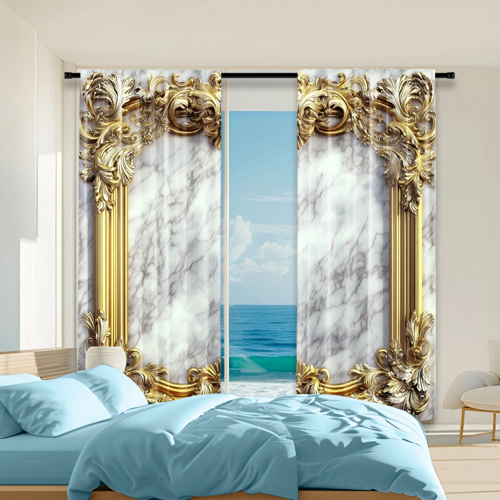 2Pcs Classic Marble And Golden Pattern Printed Window Curtains Rod Pocket Design For Easy Installation Drapes For Bedroom Living
2Pcs Classic Marble And Golden Pattern Printed Window Curtains Rod Pocket Design For Easy Installation Drapes For Bedroom Living