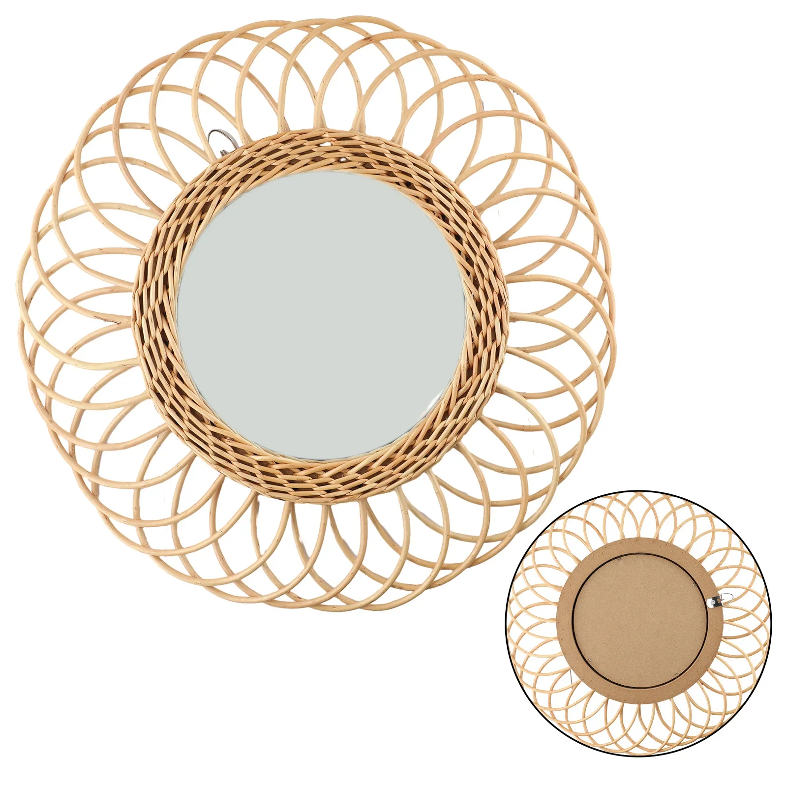 Wall Mirror Rattan Round Mirror Home Decoration 1pc 40x40cm Khaki Rattan Dressing Mirror Hand-woven Decorative
Wall Mirror Rattan Round Mirror Home Decoration 1pc 40x40cm Khaki Rattan Dressing Mirror Hand-woven Decorative