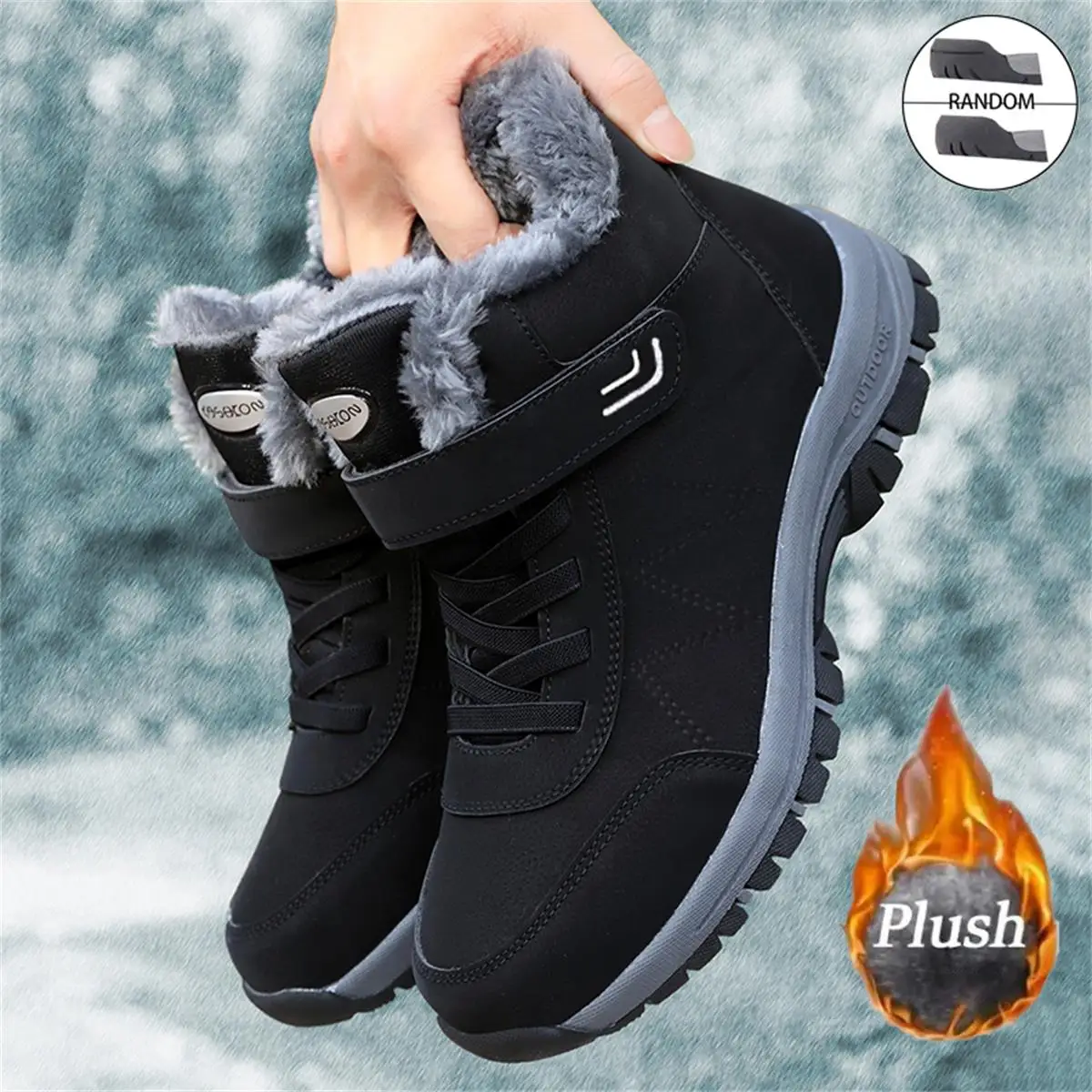 Unisex Winter Outdoor Sports Climbing Boots High-Top Warmth-Keeping Waterproof Hiking Boots for Couples with Fleece Lining
Unisex Winter Outdoor Sports Climbing Boots High-Top Warmth-Keeping Waterproof Hiking Boots for Couples with Fleece Lining