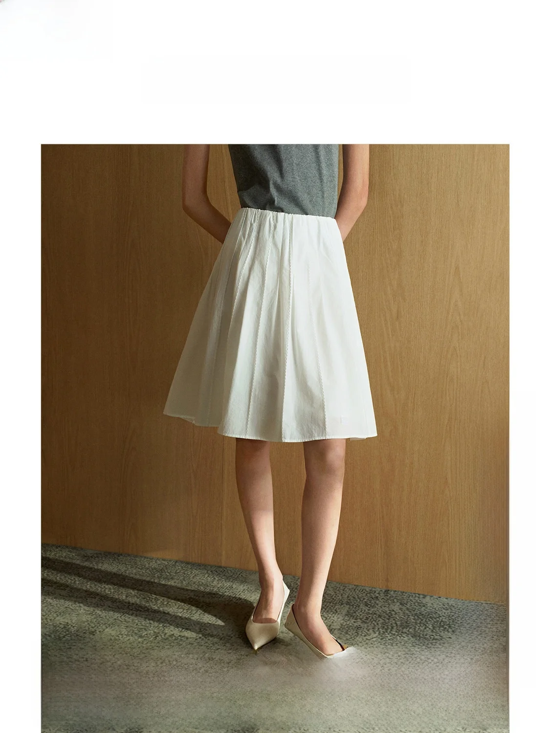 Ele A-Line Umbrella Skirt Women's Slimming White Miu Series Versatile High Waist Polyester Cotton Blend Spring New Arrival
Ele A-Line Umbrella Skirt Women's Slimming White Miu Series Versatile High Waist Polyester Cotton Blend Spring New Arrival