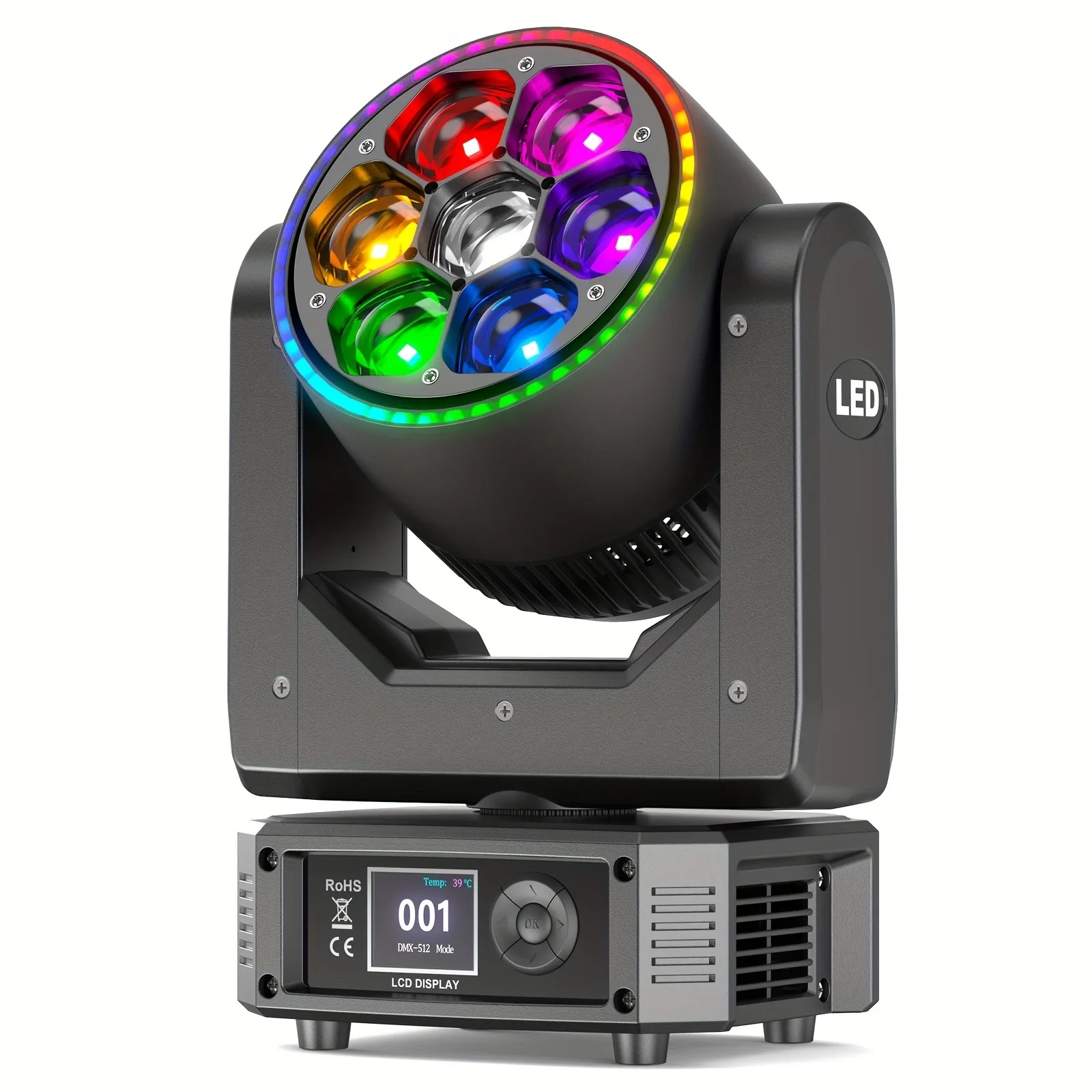 Moving Head Light 7X40W Beam/Wash/Zoom Effect, Rgbw 4-in-1 Stage Light Professional Dmx512, Sound-Activated Dj Light for Music Parties, Disco, Weddings
Moving Head Light 7X40W Beam/Wash/Zoom Effect, Rgbw 4-in-1 Stage Light Professional Dmx512, Sound-Activated Dj Light for Music Parties, Disco, Weddings