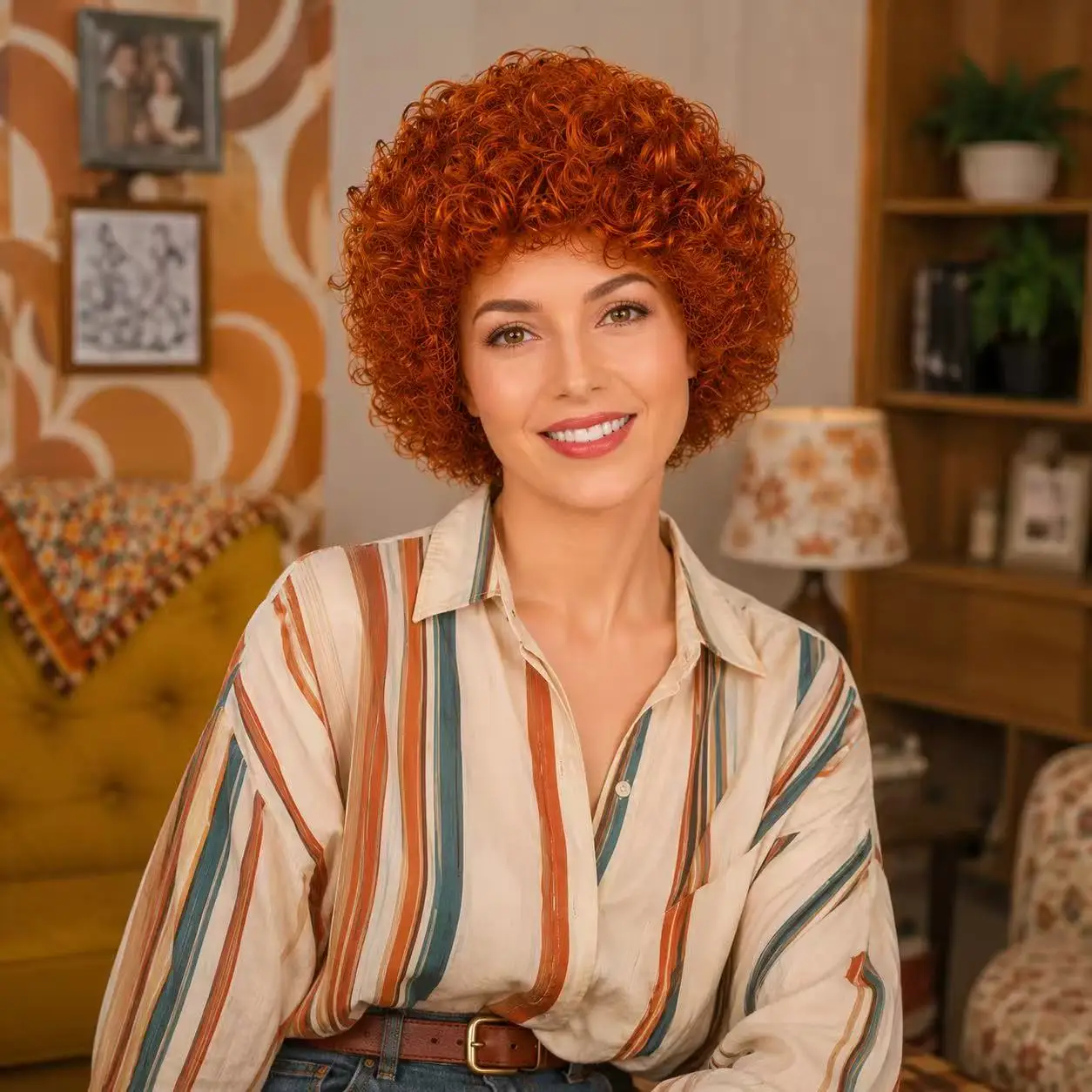 Red Orange synthetic Wig for Women Costume Short Curly Reddish Wigs for Cosplay Halloween Party or Fun
Red Orange synthetic Wig for Women Costume Short Curly Reddish Wigs for Cosplay Halloween Party or Fun