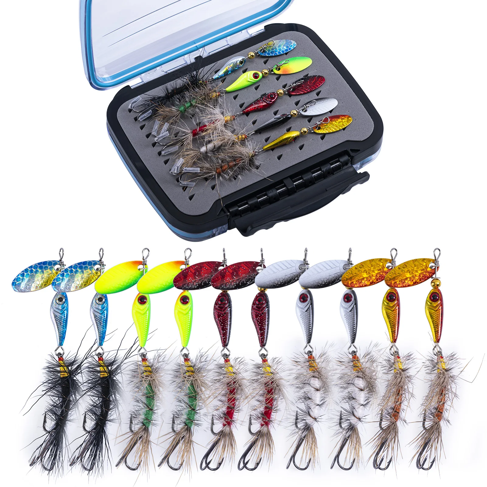 Goture 4.7g 5.3g Hard Spinner Spoon Lure Dry Wet Nymph Bait with High Carbon Steel Treble Hook with Box Wobblers Bass Pesca
Goture 4.7g 5.3g Hard Spinner Spoon Lure Dry Wet Nymph Bait with High Carbon Steel Treble Hook with Box Wobblers Bass Pesca