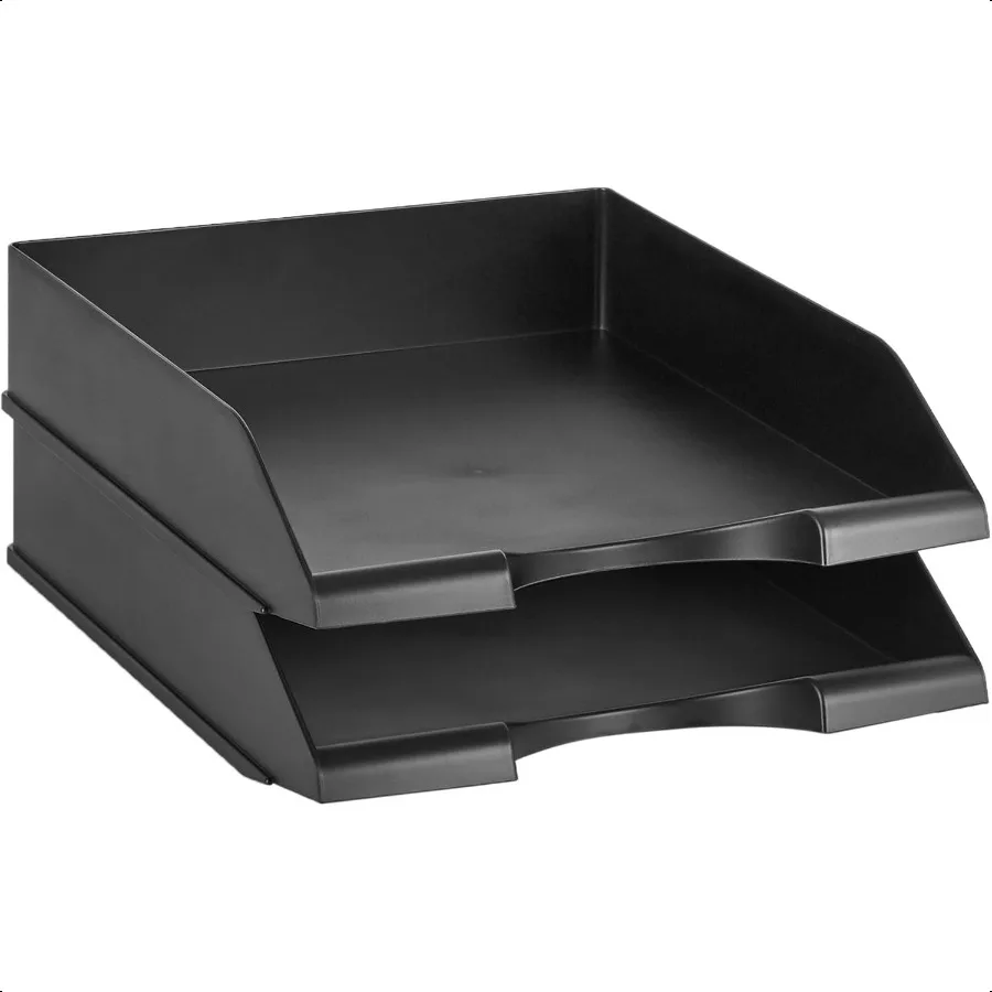 Rectangular Stackable Office Letter Size Plastic Organizer Desk Tray Pack of 2 13.3" x 10" x 2.5" Black
Rectangular Stackable Office Letter Size Plastic Organizer Desk Tray Pack of 2 13.3" x 10" x 2.5" Black