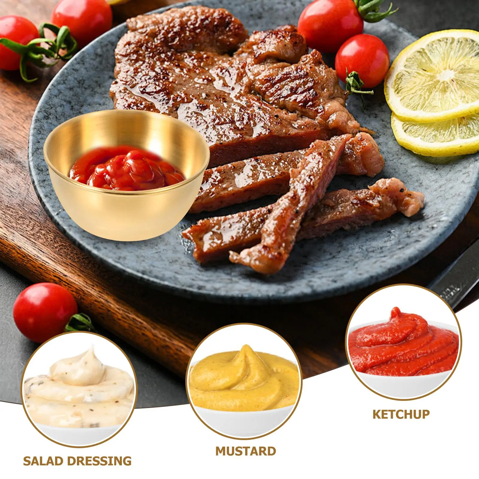 5 Pcs Stainless Steel Plate Trays Spice Dish Seasoning Bowl Cover Small Appetizer Sauce Dishes
5 Pcs Stainless Steel Plate Trays Spice Dish Seasoning Bowl Cover Small Appetizer Sauce Dishes