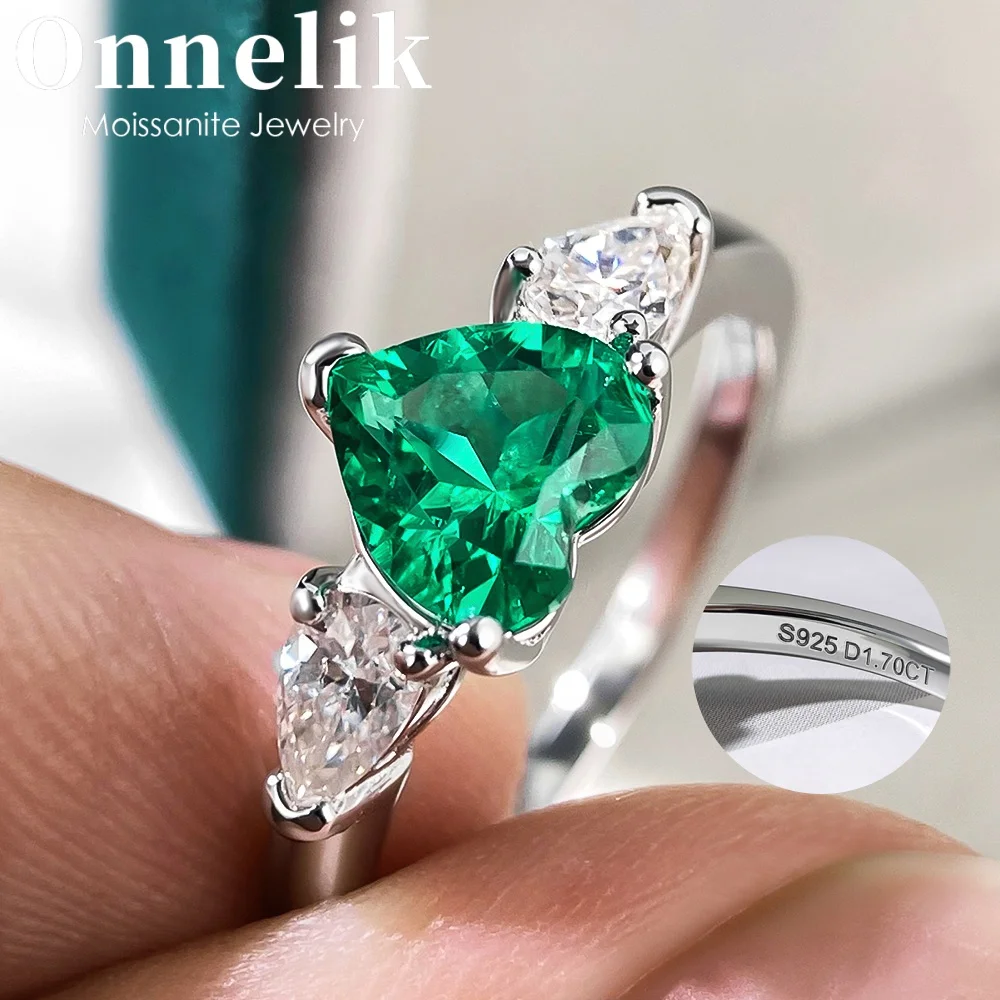 Onnelik 1CT Heart Cut Moissanite Rings Lab Grown Colombian Emerald Ring 925 Sterling Silver Engagement Wedding Jewelry for Women
Onnelik 1CT Heart Cut Moissanite Rings Lab Grown Colombian Emerald Ring 925 Sterling Silver Engagement Wedding Jewelry for Women